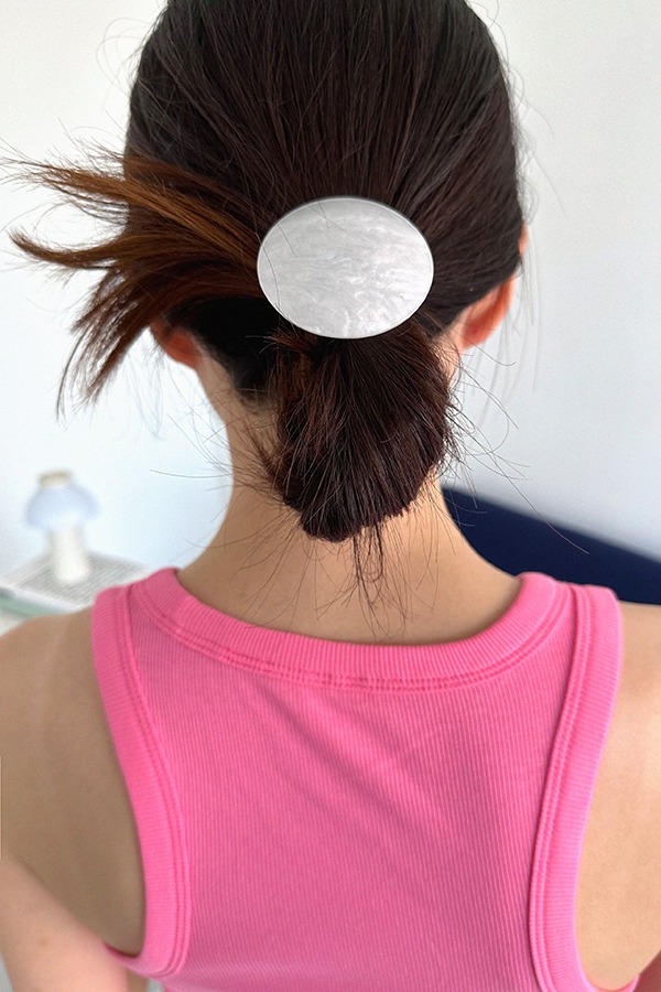 moon acrylic hair strap - white