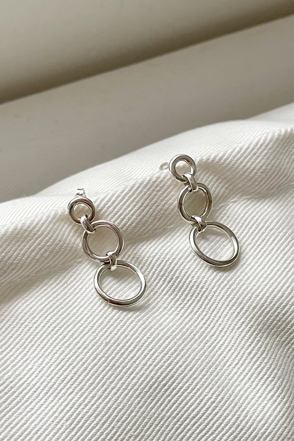 [silver925] circle drop earring